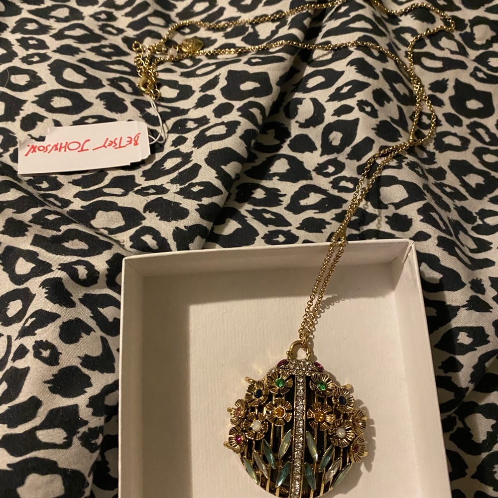 NWT Betsey Johnson GOLD tone Ladybug Long Necklace